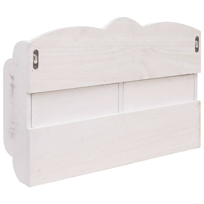 Perchero De Pared De Madera Blanco 50x10x34 Cm_4