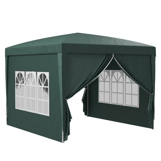 Outsunny Carpa Plegable Con 4 Paredes Desmontables 3x3 M Para Exterior Verde_0