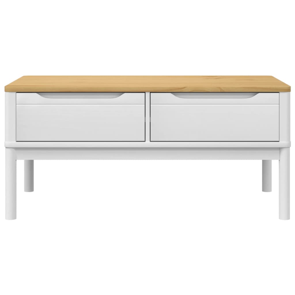 Mesa De Centro Floro Madera Maciza De Pino Blanco 99x55,5x45 Cm_3