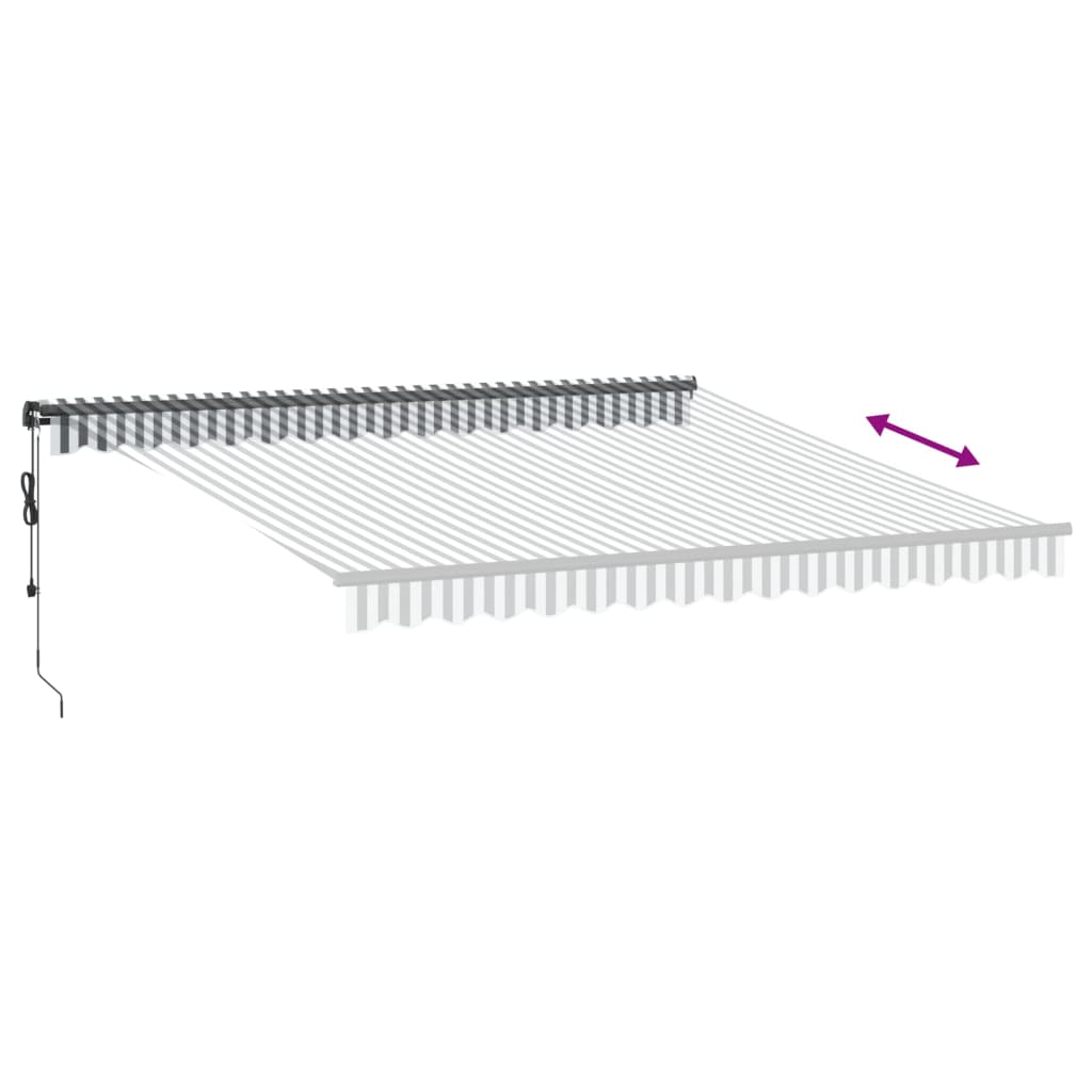 Toldo Retráctil Automático Gris Antracita Y Blanco 400x350 Cm_4