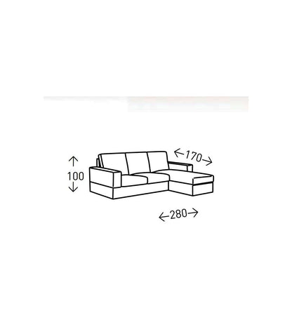 Chaiselongue Nevada En Tela Antimanchas Gris 280 Cm (ancho) X 170 Cm (fondo) X 100 Cm (alto)_1