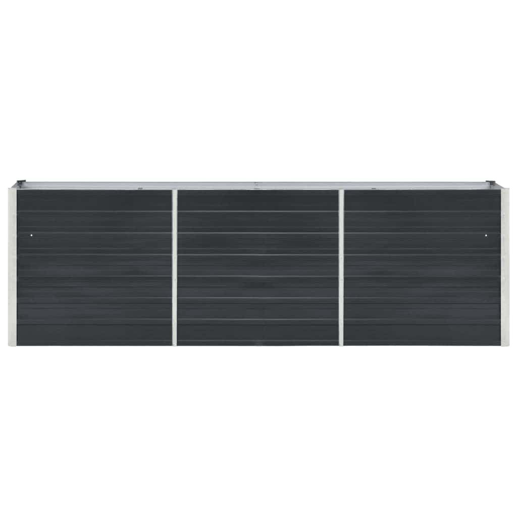 Arriate De Jardín De Acero Galvanizado Antracita 240x40x77 Cm_3