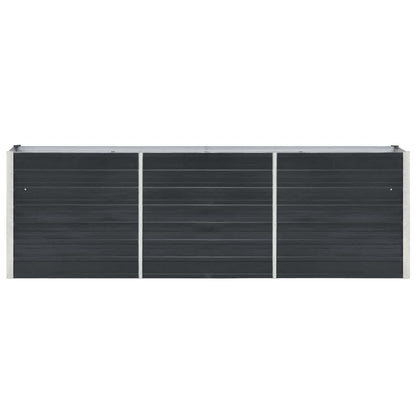 Arriate De Jardín De Acero Galvanizado Antracita 240x40x77 Cm_3