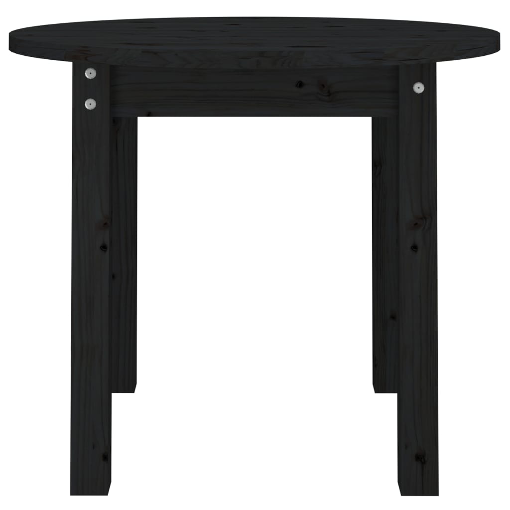 Mesa De Centro De Madera Maciza De Pino Negro Ø 55x45 Cm_3