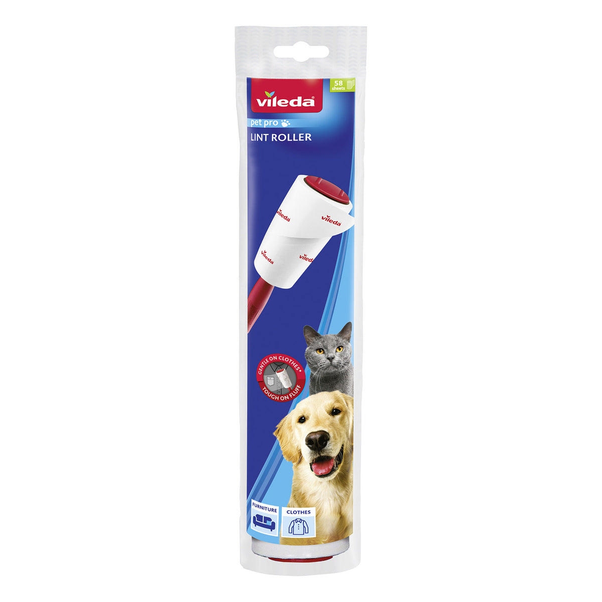 Sistema Rodillo Quitapelusas Pet Pro, Vileda Rojo/Blanco