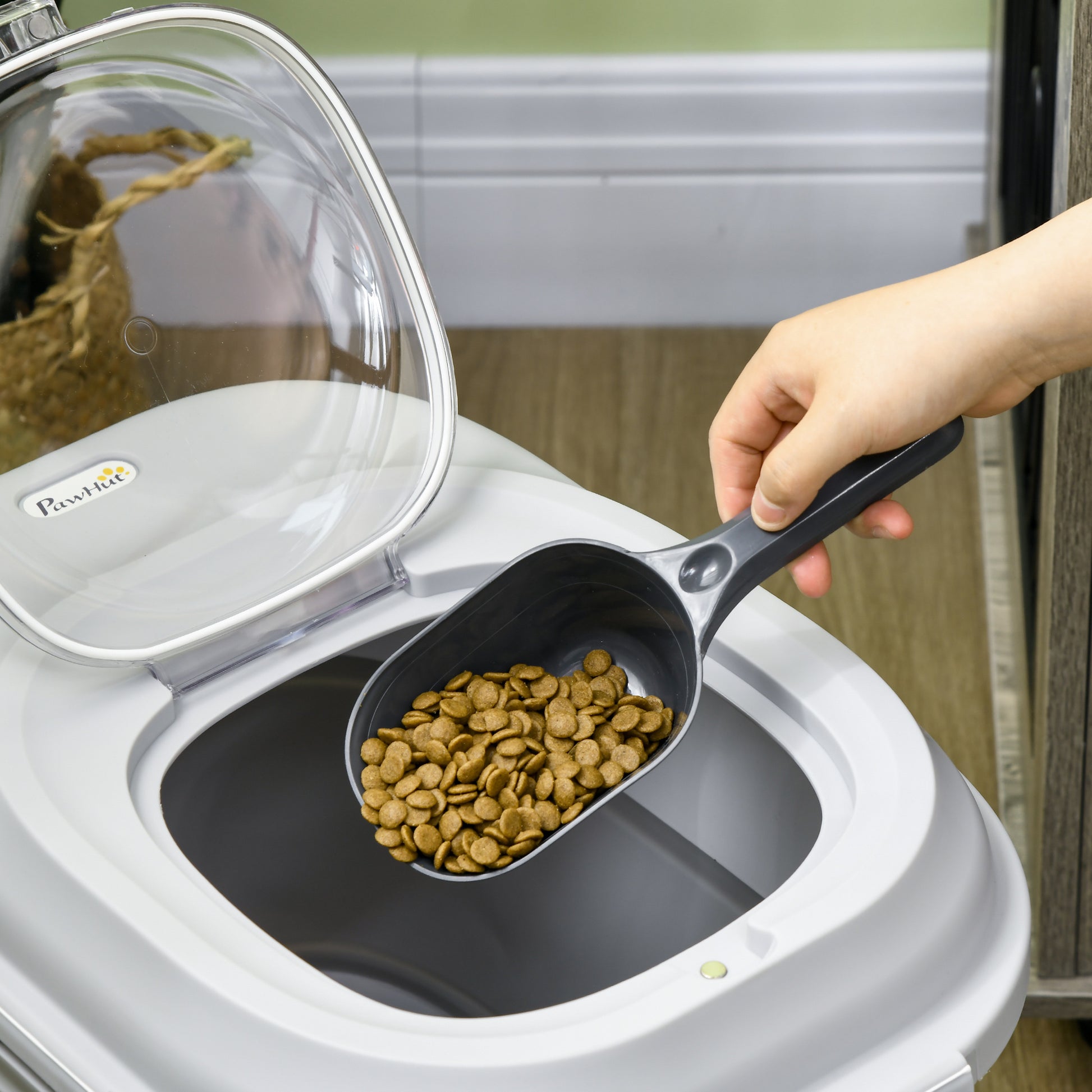 Pawhut Contenedor De Pienso Plegable 25l Con Taza Medidora Cuenco Plegable_4