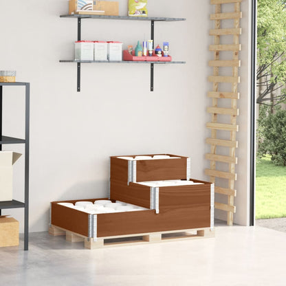 Arriate Elevado De 3 Niveles Madera Maciza Pino Marrón 120x80cm_1