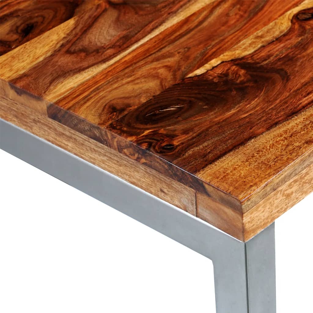 Mesa De Comedor Con Patas De Acero Madera Maciza_4