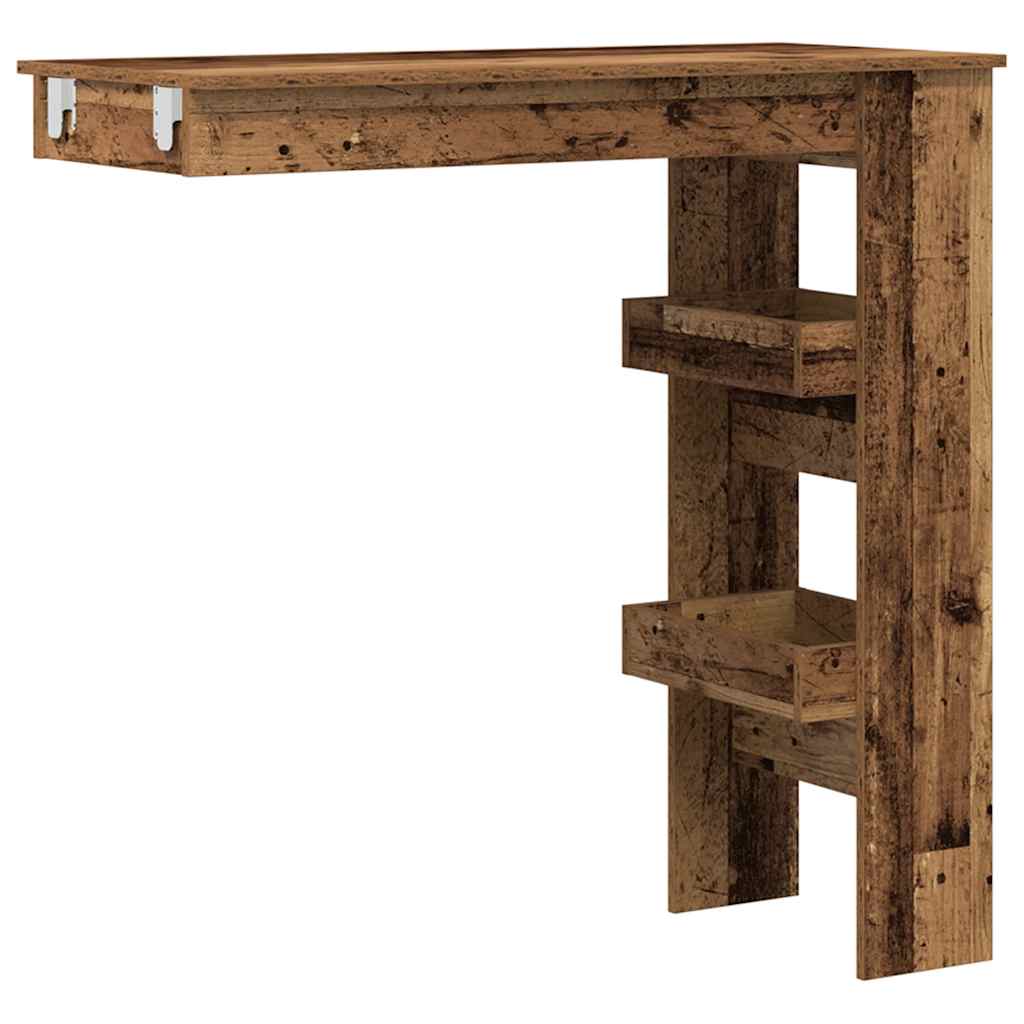 Mesa De Bar De Pared Madera Contrachapada Envejecida_0