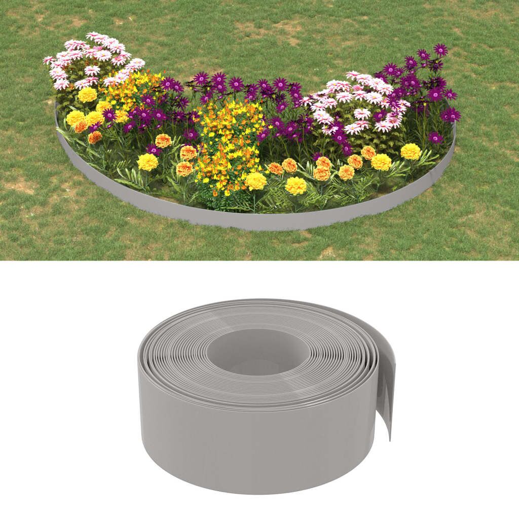 Vidaxl Borduras De Jardín 2 Uds Polietileno Gris 10 M 20 Cm_1