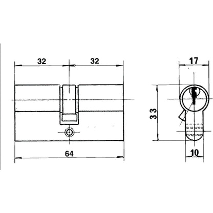 Cilindro Lince Europerfil Latonado  0100/60 Mm.