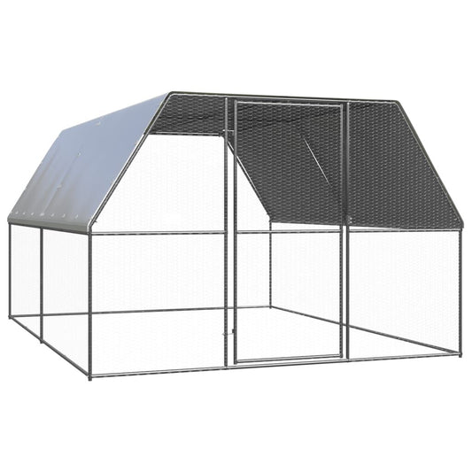 Vidaxl Jaula Gallinero De Exterior De Acero Galvanizado 3x4x2 M_0