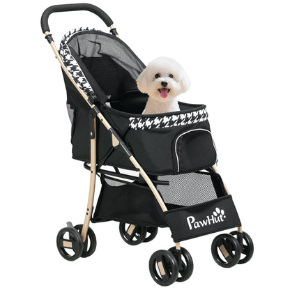 Pawhut Cochecito Para Perros Plegable Con 2 Puertas 80x44,5x97 Cm Negro_0