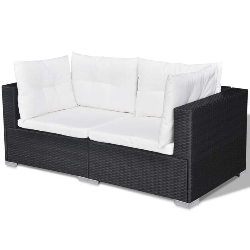 Vidaxl Set Muebles De Jardín 10 Piezas Y Cojines Ratán Sintético Negro_5