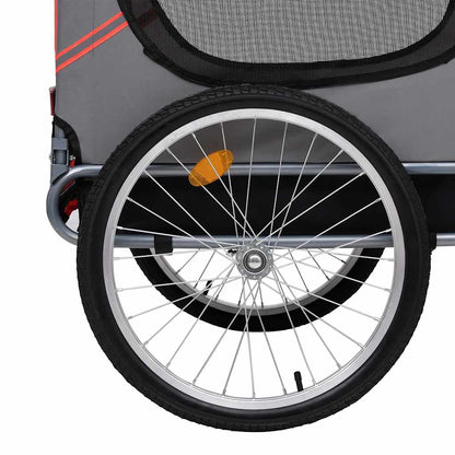 Vidaxl Remolque De Bicicleta Para Mascotas Rojo Y Negro_3