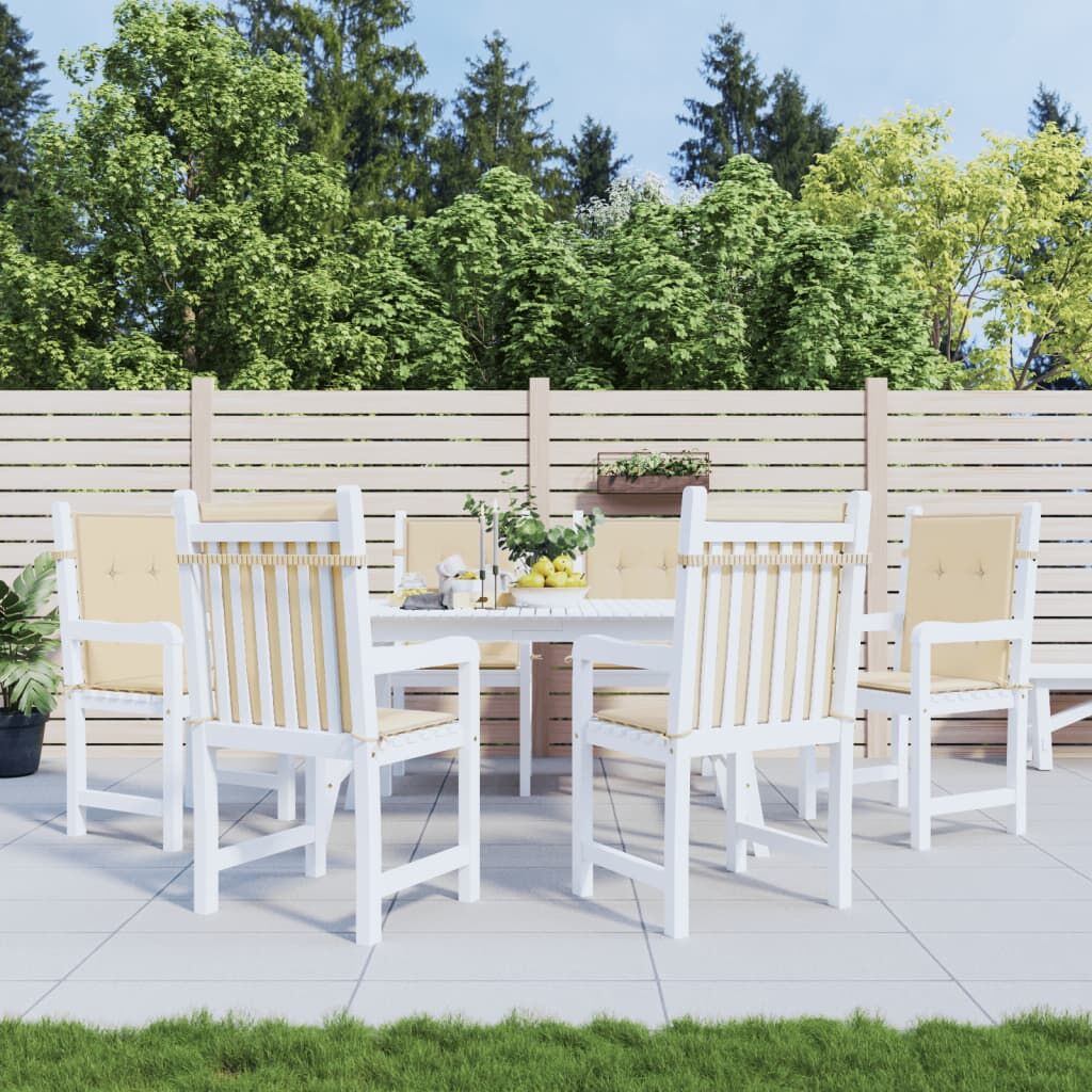 Vidaxl Cojín De Silla De Jardín Respaldo Bajo 6 Uds Tela Oxford Beige_1