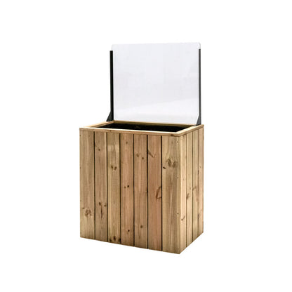 Jardinera Alta De Madera Autoportante Con Cortavientos 60 Cm 75x44,5x80 Cm Hortalia_1