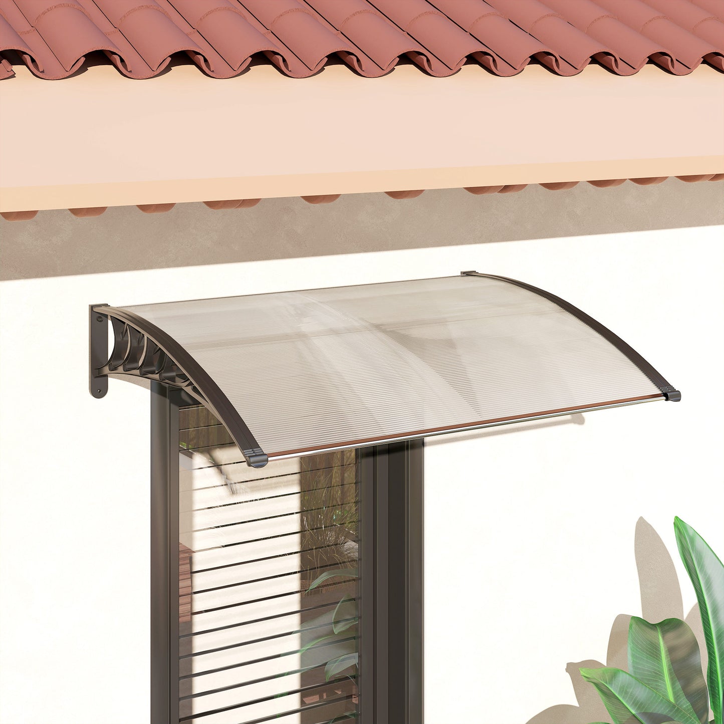 Outsunny Tejadillo De Protección Para Puertas Ventanas Contra Sol Y Lluvia_4