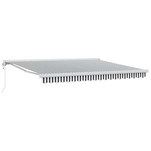 Toldo Retráctil Aluminio Y Tela Gris Antracita Y Blanco 4x3 M_0