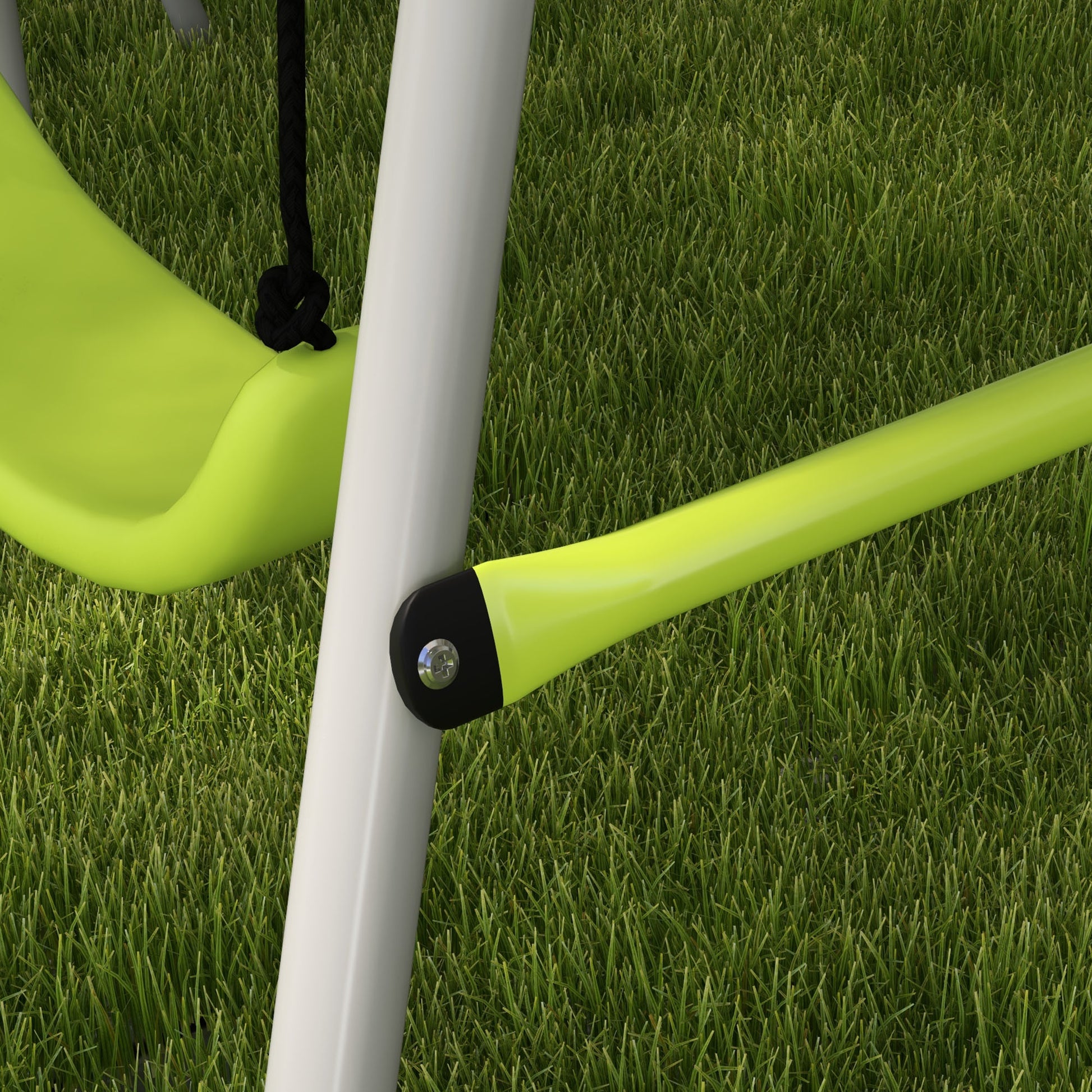 Outsunny Columpio Para Niños Con 1 Columpio Simple Y 1 Planeador Gris Y Verde_4