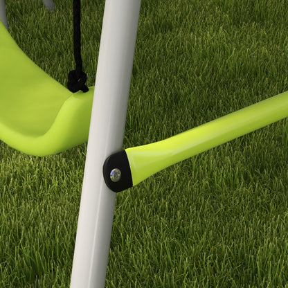 Outsunny Columpio Para Niños Con 1 Columpio Simple Y 1 Planeador Gris Y Verde_4