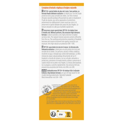 Crema Solar para Bebés SPF 50+ Hipoalergéinca Bioregena 40 ml