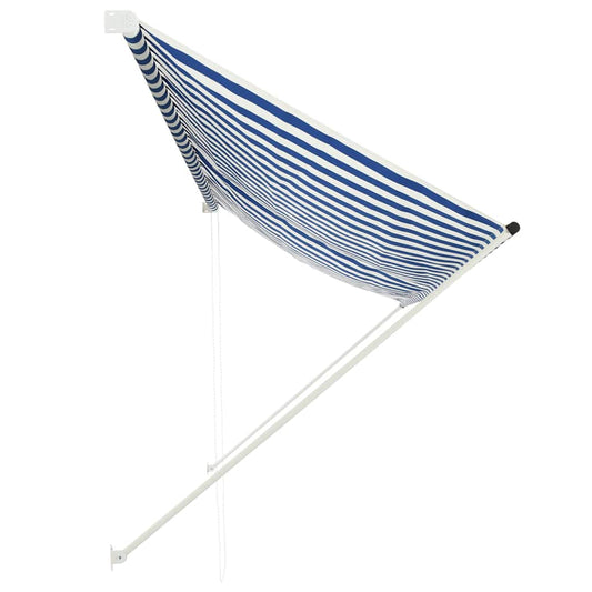 Toldo Retráctil 350x150 Cm Azul Y Blanco_0