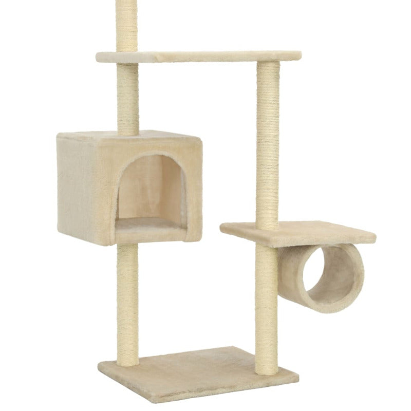 Vidaxl Rascador Para Gatos Con Postes De Sisal Beige 260 Cm_5