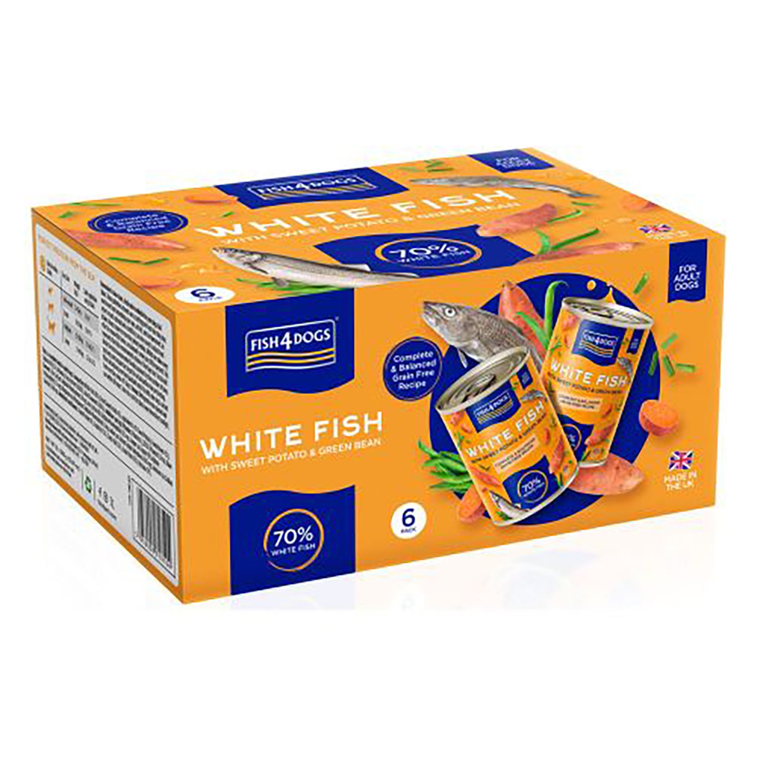 Fish4dogs Comida Húmeda Para Perro – Pescado Blanco Y Boniato 395 G (pack De 6)_0