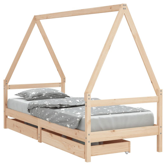 Vidaxl Estructura De Cama Para Niños Con Cajones Madera Pino 90x200 Cm_0