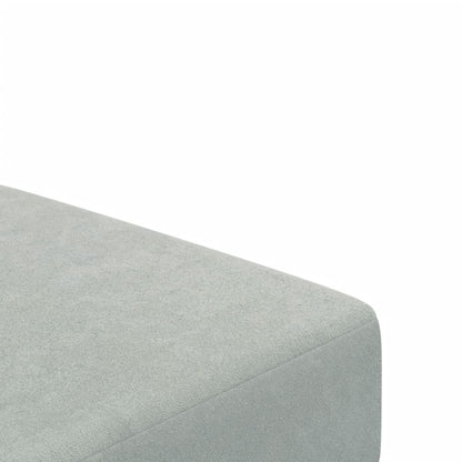 Sofá Cama De 2 Plazas Con Taburete Terciopelo Gris Claro / Vetonek_4