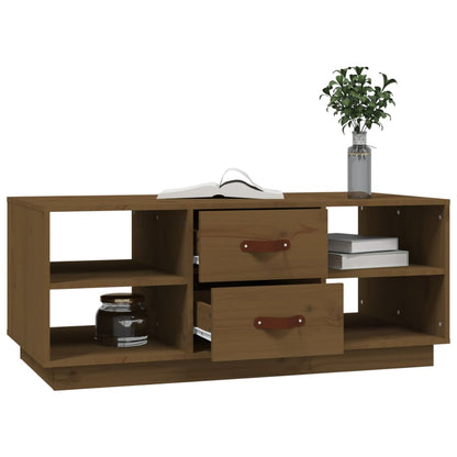 Mesa De Centro Madera Maciza De Pino Marrón Miel 100x50x41 Cm_2