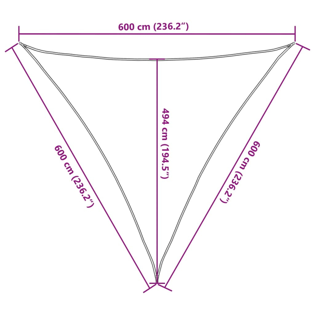 Vidaxl Toldo De Vela Antracita Hdpe 160 G/m² 6x6x6 M_2