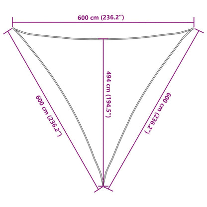 Vidaxl Toldo De Vela Antracita Hdpe 160 G/m² 6x6x6 M_2