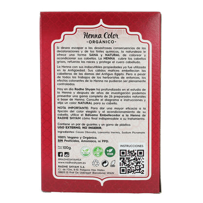 Henna polvo super caoba oscuro Radhe Shyam 100 g
