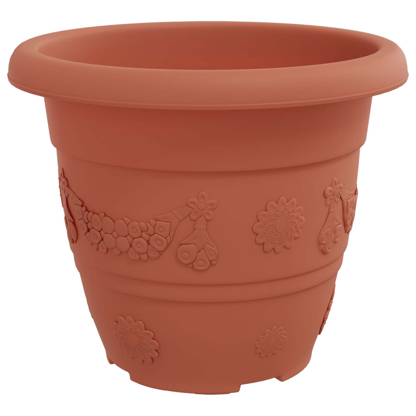 Macetas 6 Pcs Rojo Ladrillo Ø 22 X 18 Cm Plástico_5