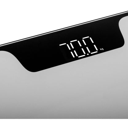 Báscula De Baño Digital Alta Precisión 180kg, Pantalla Led Apagado Automático, Vidrio Templado Adler Ad8174s Plata