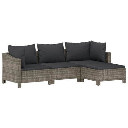 Vidaxl Set De Muebles De Jardín 4 Pzas Y Cojines Ratán Sintético Gris_0