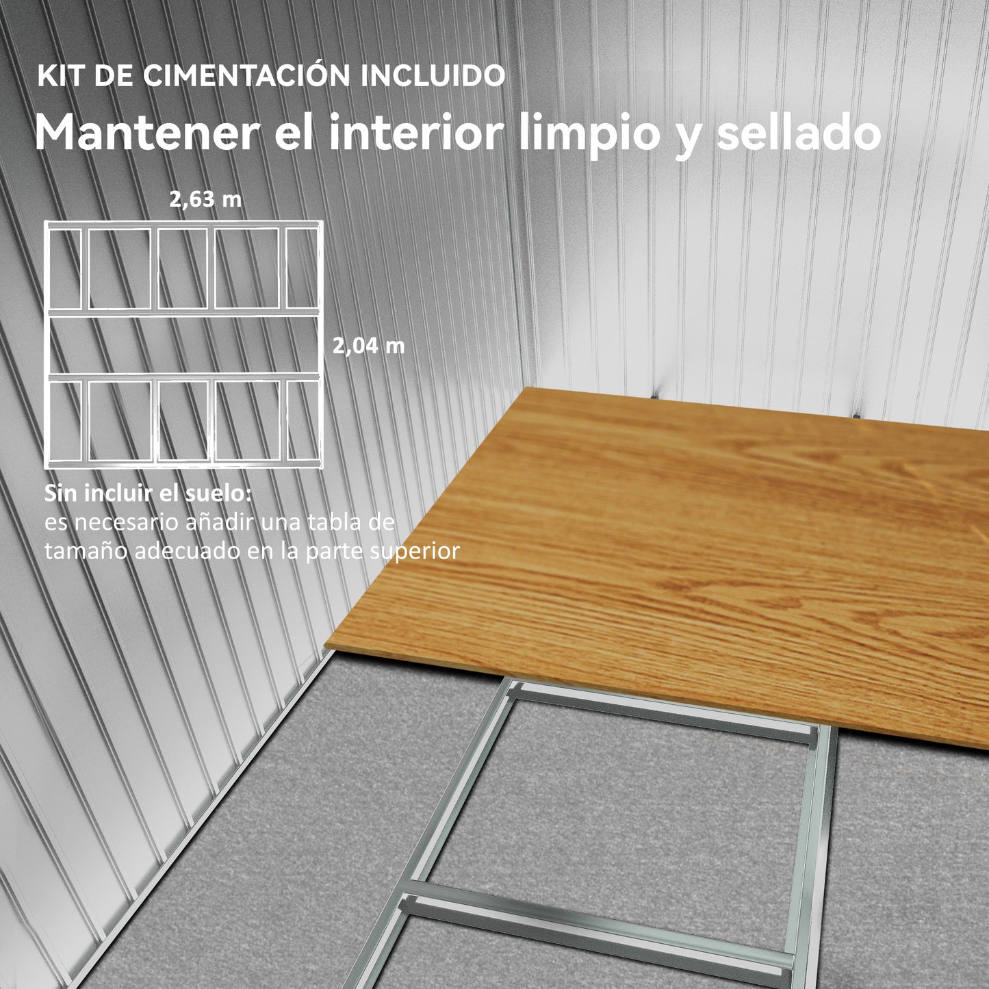 Outsunny Caseta De Jardín De Exterior 8,3 M² 277x322x192 Cm Gris_5