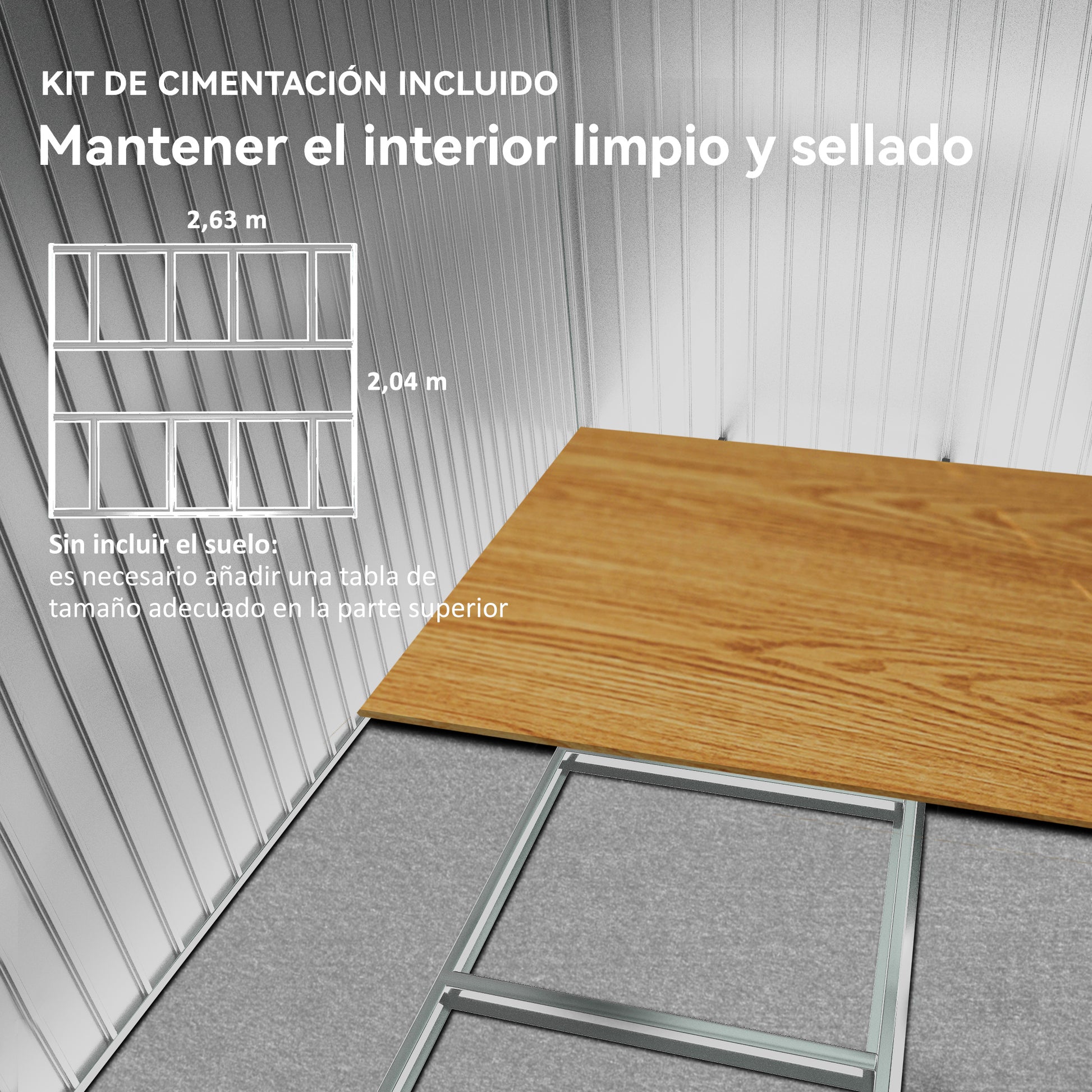 Outsunny Caseta De Jardín De Exterior 8,3 M² 277x322x192 Cm Gris_5
