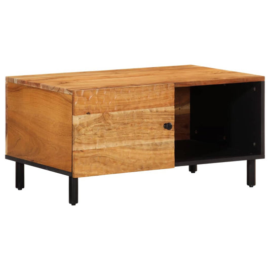 Mesa De Centro Madera Maciza De Acacia 80x50x40 Cm_0