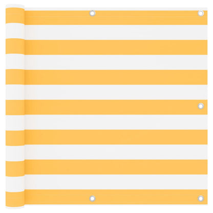 Vidaxl Toldo Para Balcón Tela Oxford Blanco Y Amarillo 90x500 Cm_0