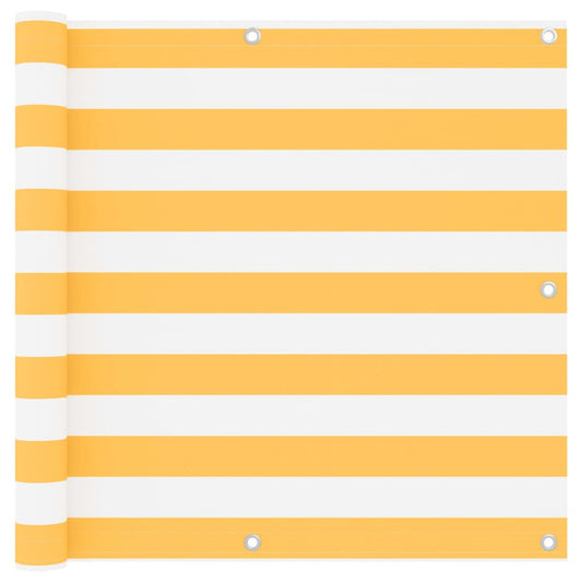 Vidaxl Toldo Para Balcón Tela Oxford Blanco Y Amarillo 90x500 Cm_0