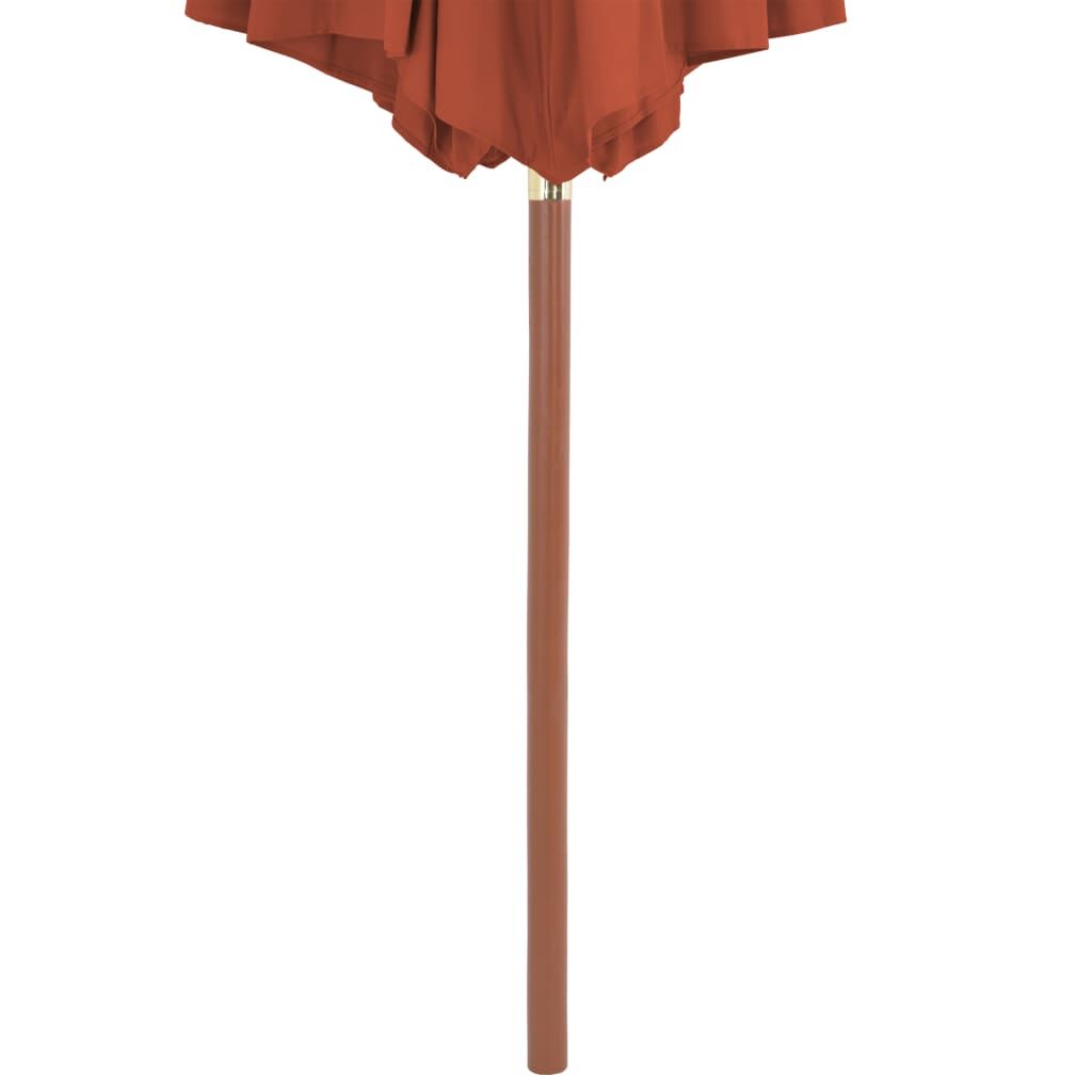 Vidaxl Sombrilla De Jardín Con Palo De Madera Terracota 300 Cm_3