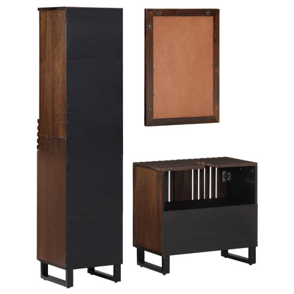Conjunto De Muebles De Baño 3 Piezas Madera Maciza De Mango / Vetonek_1