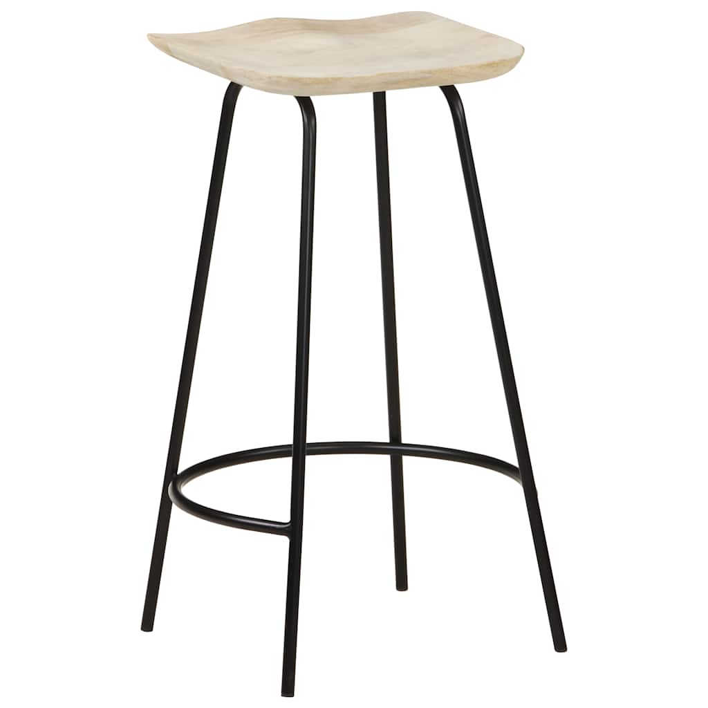 Taburetes De Cocina 2 Unidades Madera Maciza De Mango_3