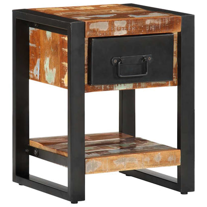 Mesitas De Noche 2 Uds Multicolor Madera Maciza Rugosa Mango_3