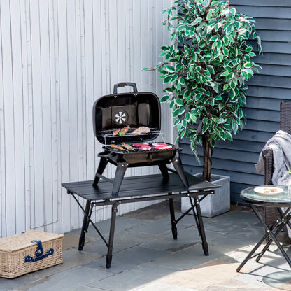 Outsunny Barbacoa De Carbón Portátil Plegable Al Aire Libre Acampada 59x43x39cm_1