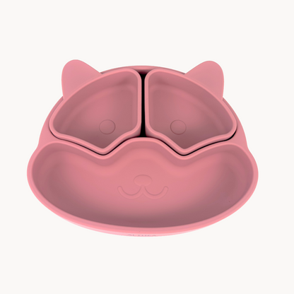 Plato Con Divisiones Extraíbles Y Forma De Perrito - Rosa Profundo.