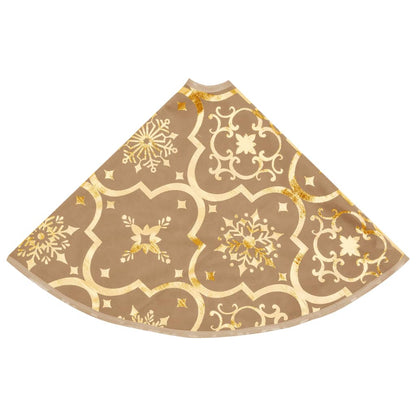 Vidaxl Falda Del Árbol De Navidad Lujo Y Calcetín Tela Amarillo 150cm_4